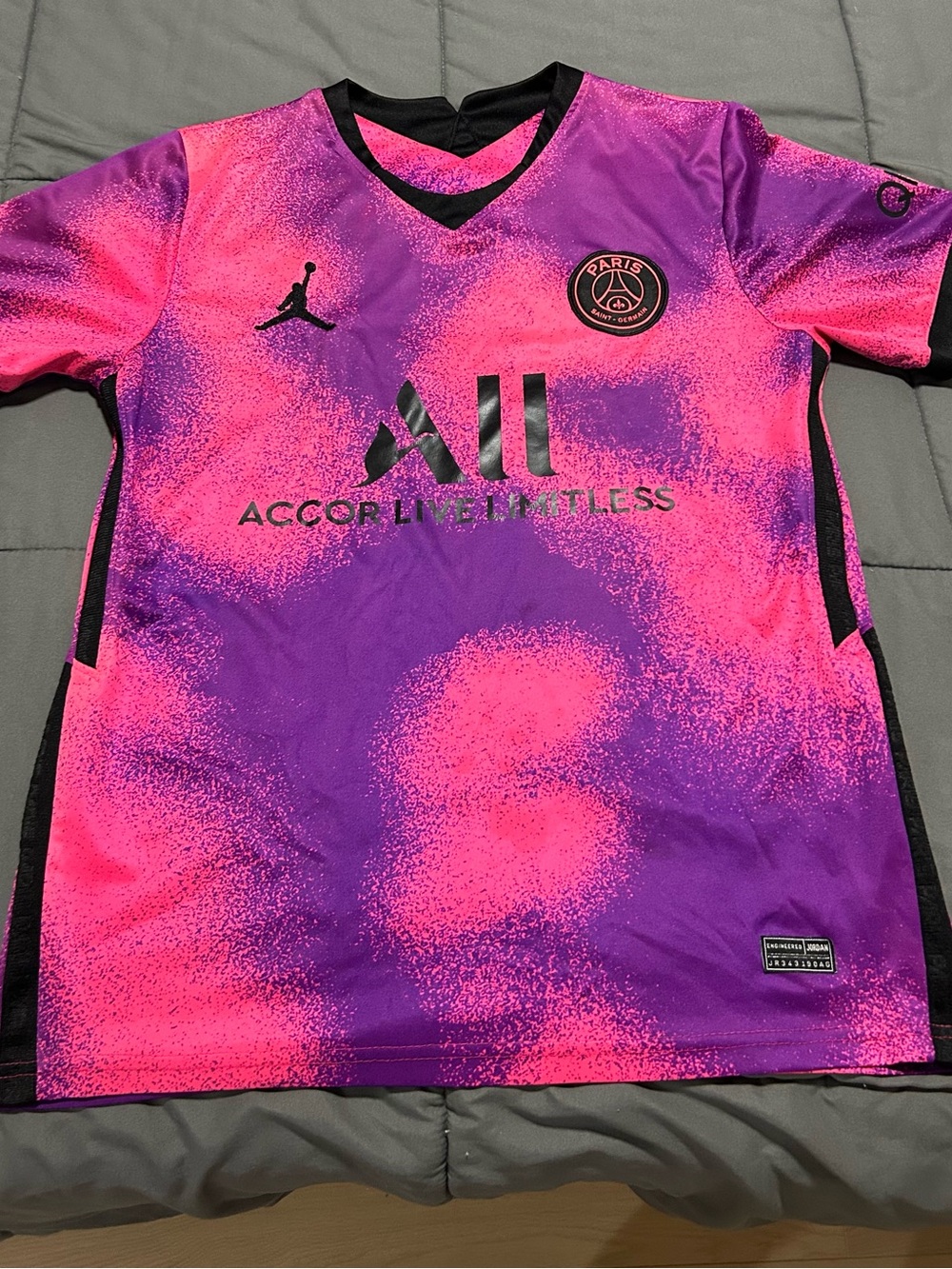 Nike Jordan x Paris Saint-Germain Pink & Purple Soccer Jersey